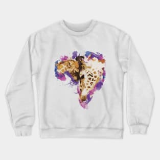 Cute Giraffe Love Baby Animal Watercolor Painting Crewneck Sweatshirt